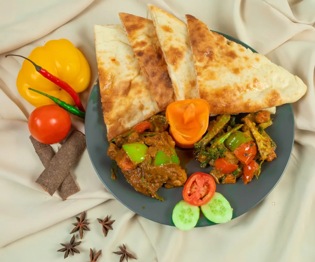 Bosnian Ruti with Beef / Chicken Masala, Salad