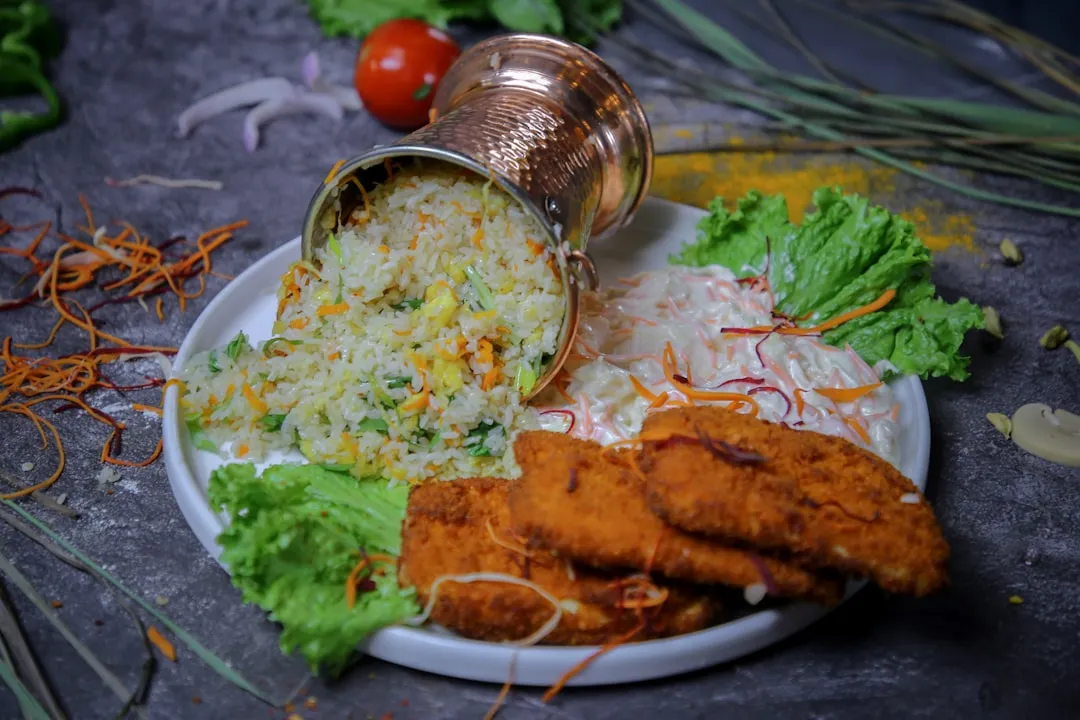 Fried Rice with Chicken Shashlik