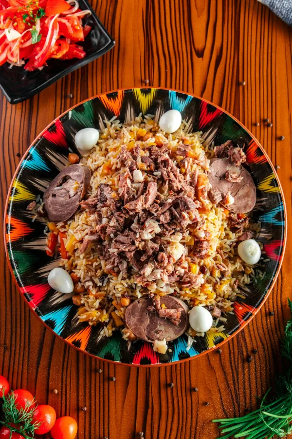 Fried Rice with Vegetable Beef Shashlik