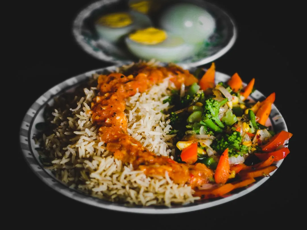 Fried Rice with Vegetable Chicken Masala