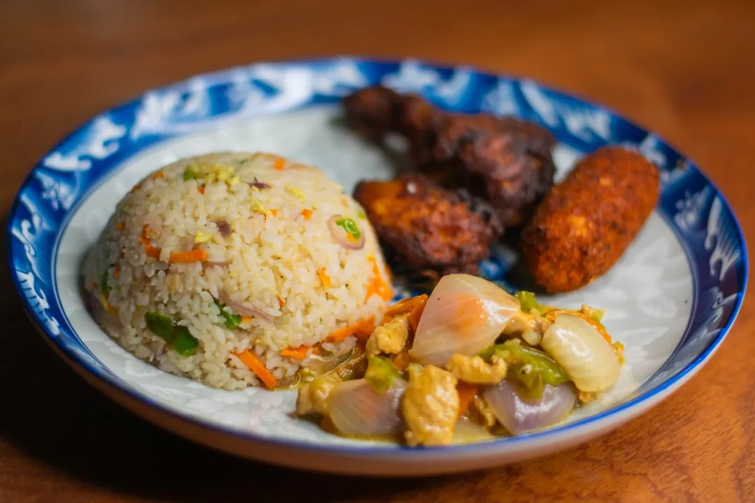 Fried Rice with Vegetable, 2 pcs Chicken Fry
